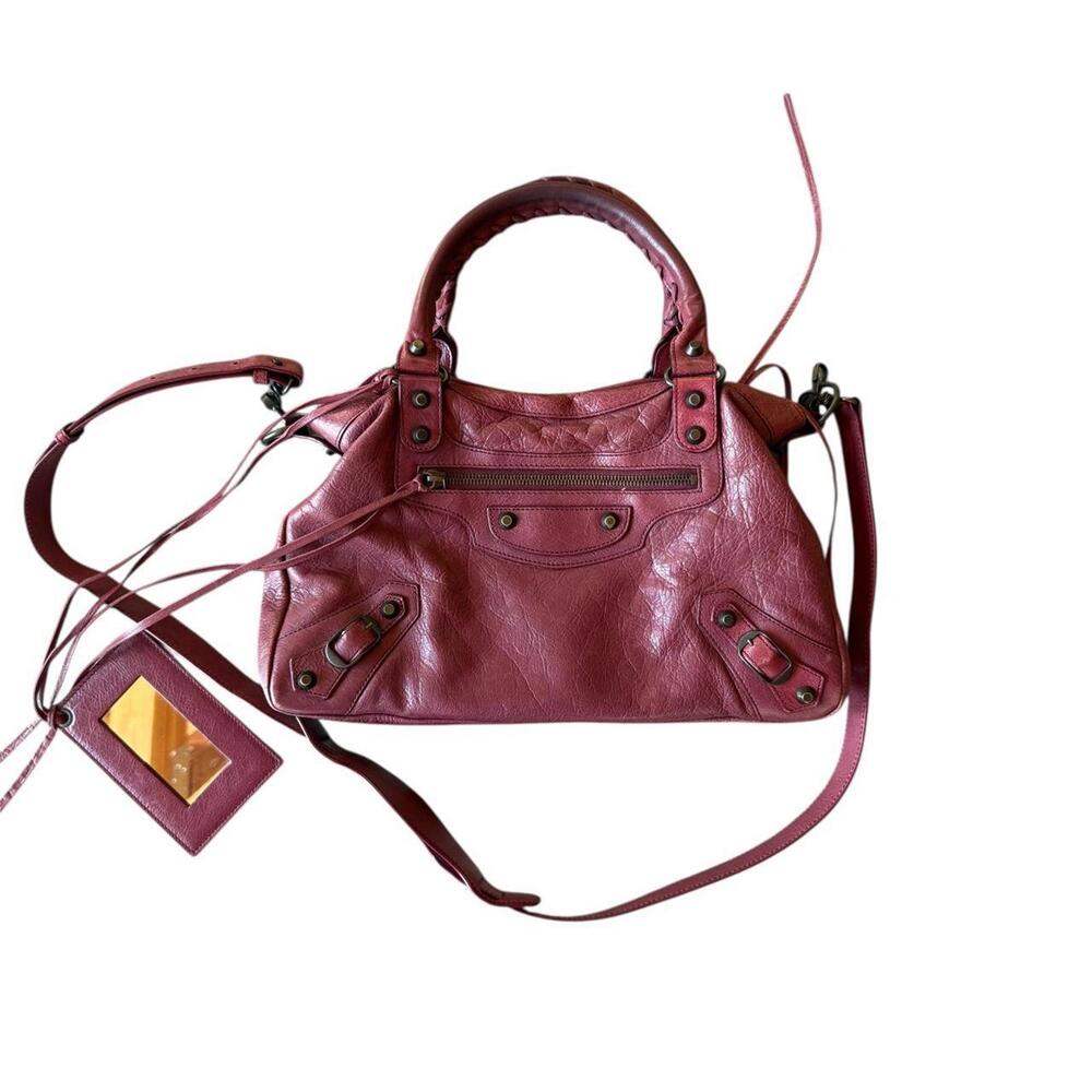 balenciaga red city bag